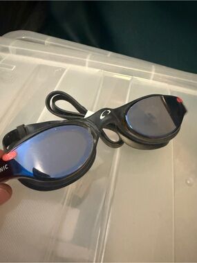 Oceanic Swim Goggles - Black Frame with Blue Lenses